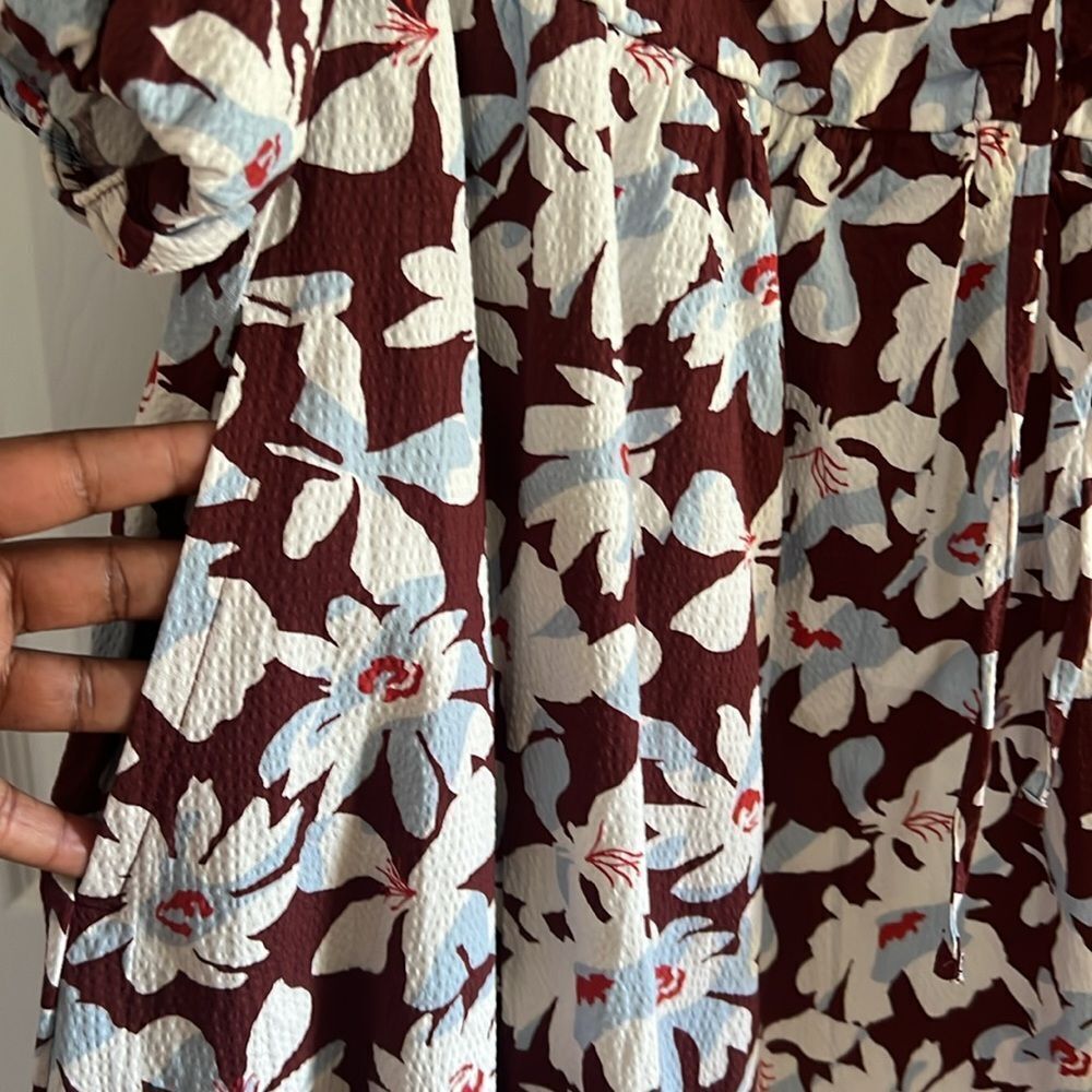 Free Assembly Ruched Halter Dress with Puff Sleeves - Picture 9 of 16